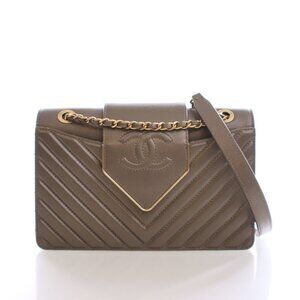 Chanel Calfskin Collar And Tie Flap Bag